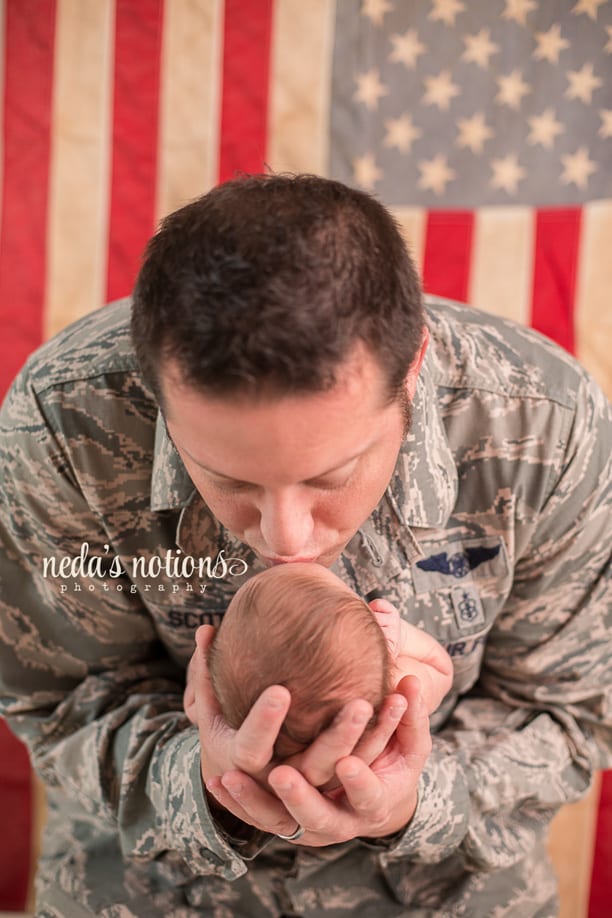 destin newborn photographer, baby girl, military, father and daughter